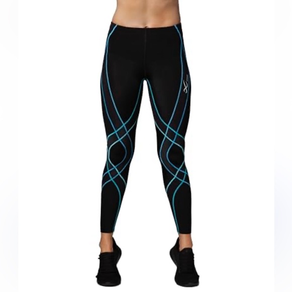 Champion Dynamic Black and Blue Leggings - Picture 1 of 6